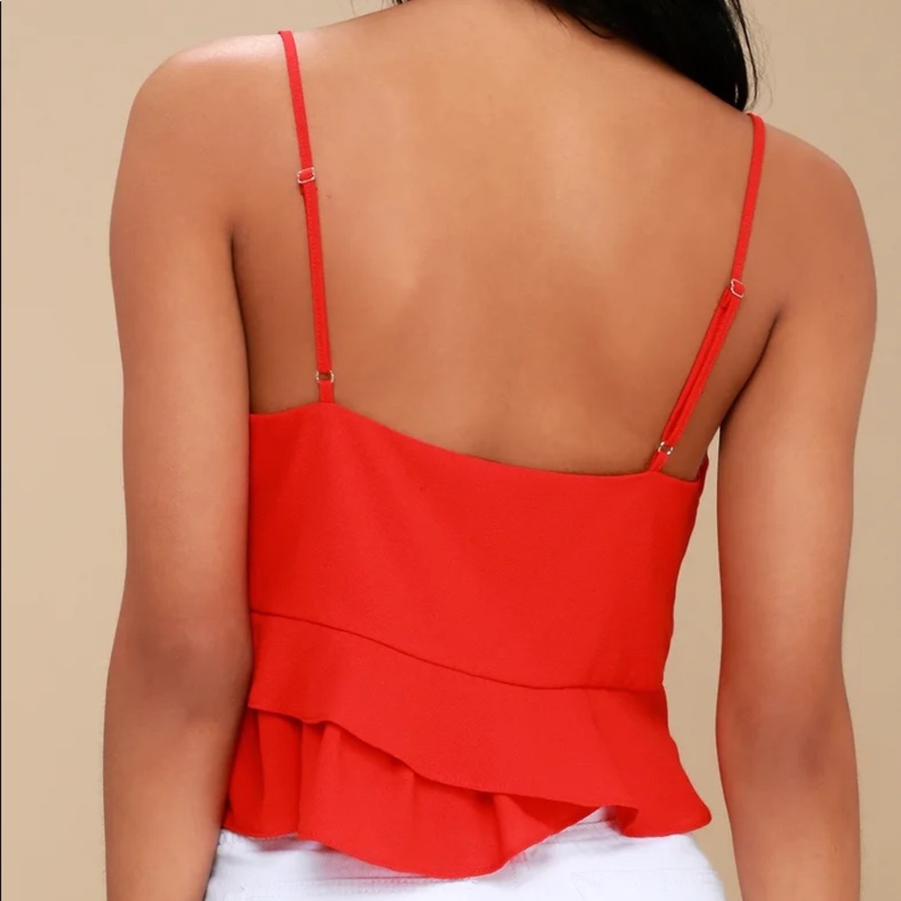 Red Ruffle Tank Top - Picture 2 of 3